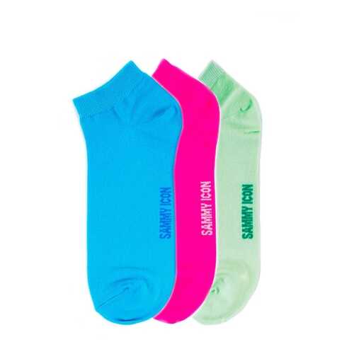 Комплект однотонных носков Sammy Icon Ankle Solid - 3 Pair Set - Green/Blue/Purple в Дикая Орхидея