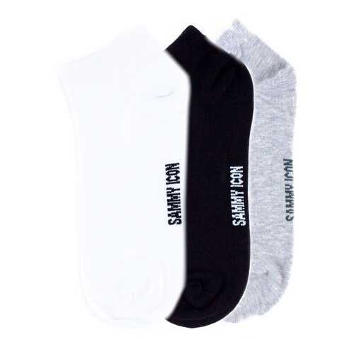 Комплект однотонных носков Sammy Icon Ankle Solid - 3 Pair Set - White/Black/Grey в Дикая Орхидея