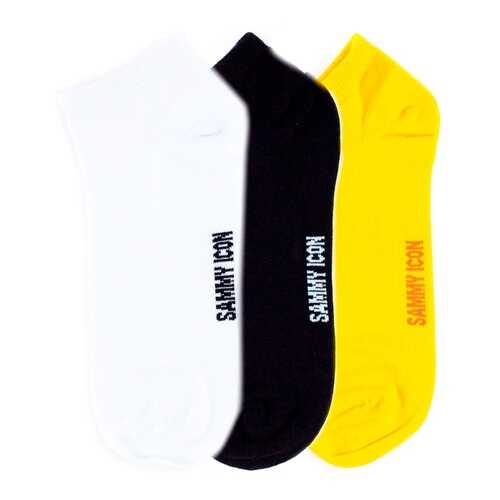 Комплект однотонных носков Sammy Icon Ankle Solid - 3 Pair Set - Yellow/White/Black в Дикая Орхидея