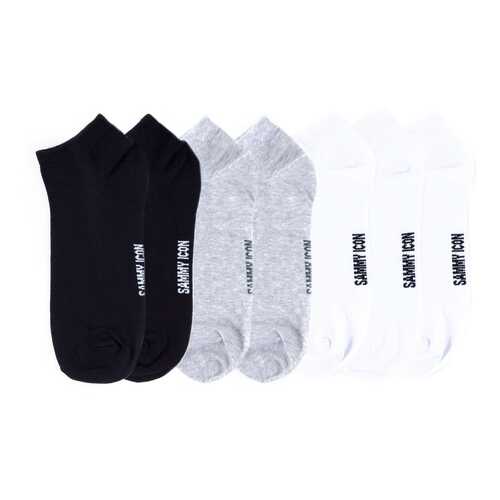 Комплект однотонных носков Sammy Icon Ankle Solid - 7 Pair Set - Black/Grey/White в Дикая Орхидея