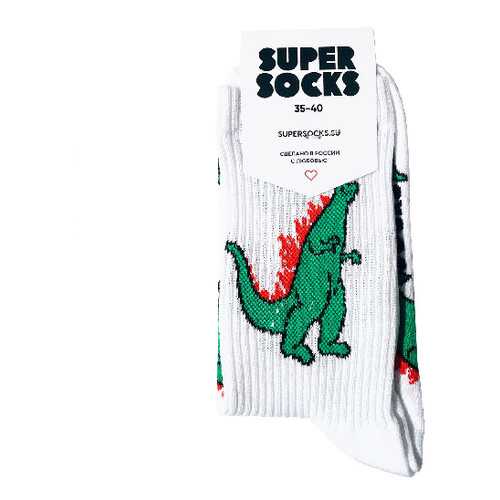 Носки унисекс Super Socks Godzilla белые 36-40 в Дикая Орхидея